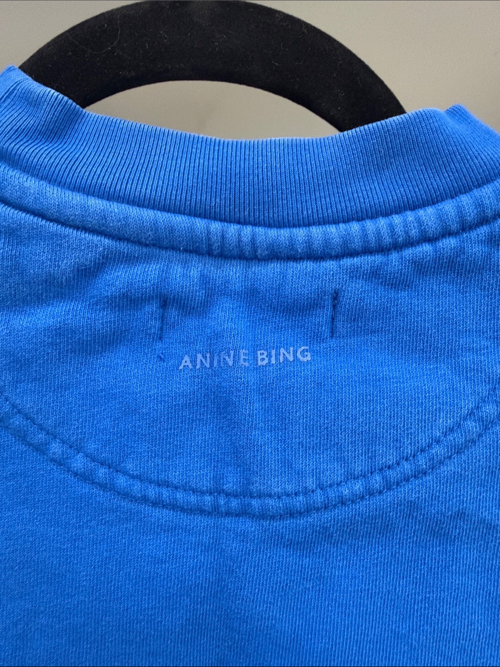 Anine Bing Blue Logo Crewneck Sweatshirt - Picture 6 of 7